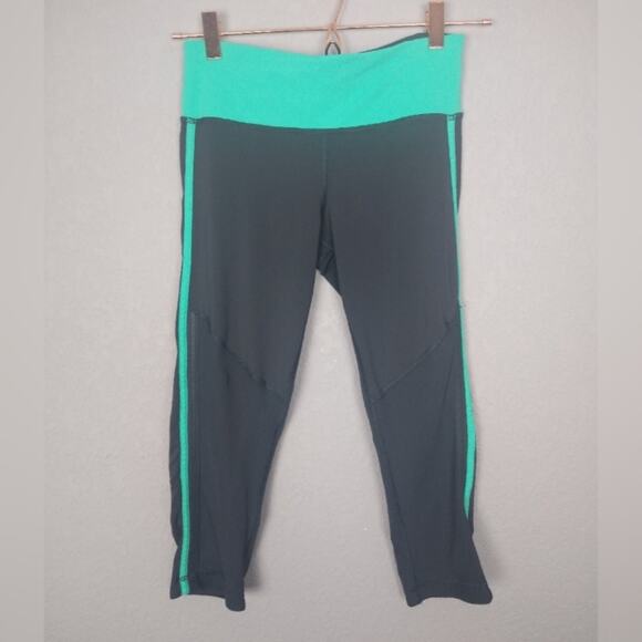 Lululemon Race With Grace Crop Leggings Soot / Bali Breeze Size 4 (Flaws) - Picture 1 of 16